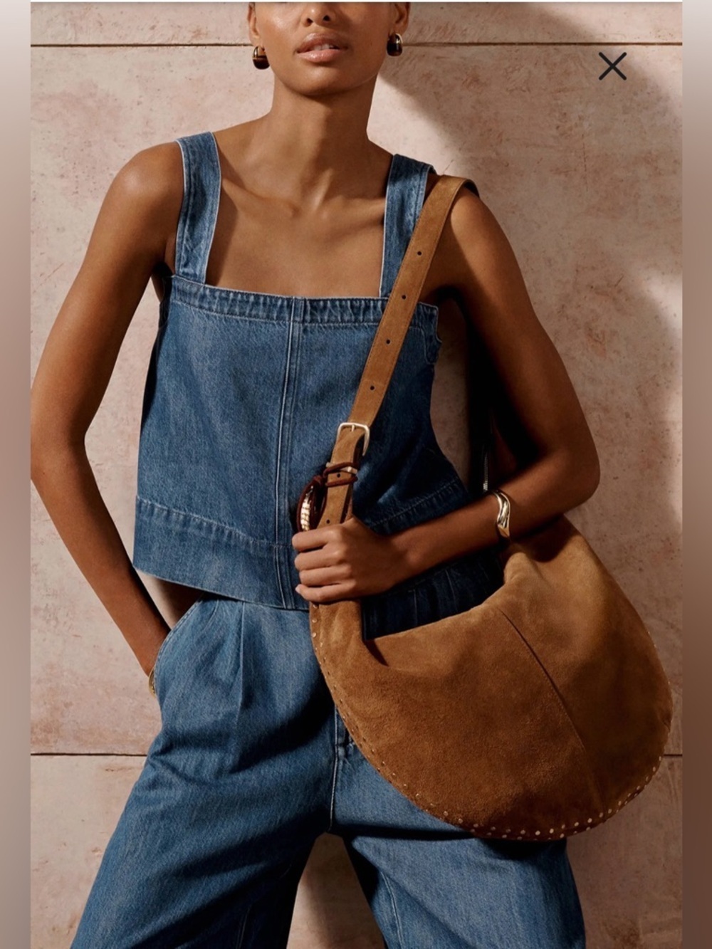 NWOT Madewell, The Essential Curve Shoulder Bag in Aged Cognac
